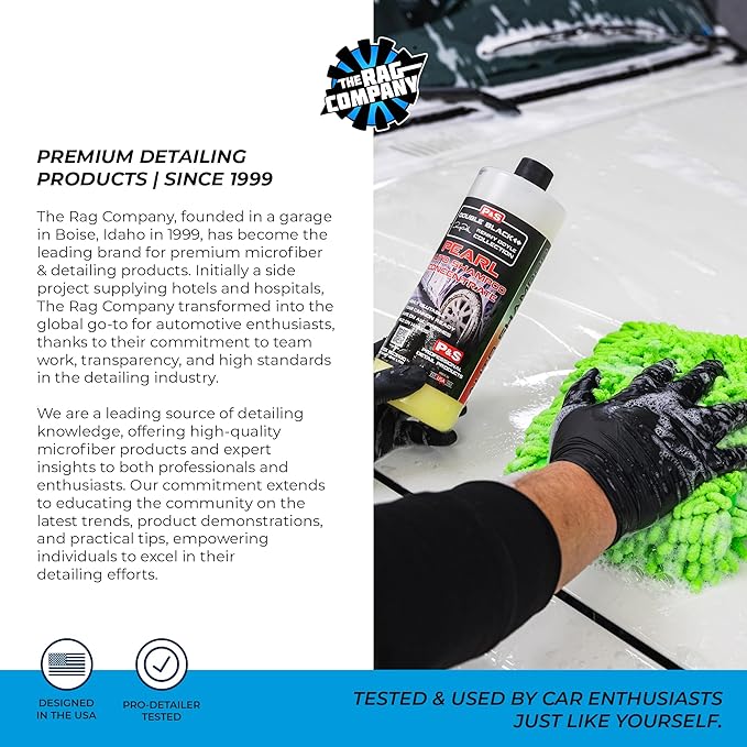 The Rag Company - Complete Car Cleaning Kit - Includes Car Wash Soap, Wheel Cleaner, Interior Car Cleaner, Wash Mitt + Pad, Drying Towel, Microfiber Towels, Wheel Brush - 10 Piece Kit