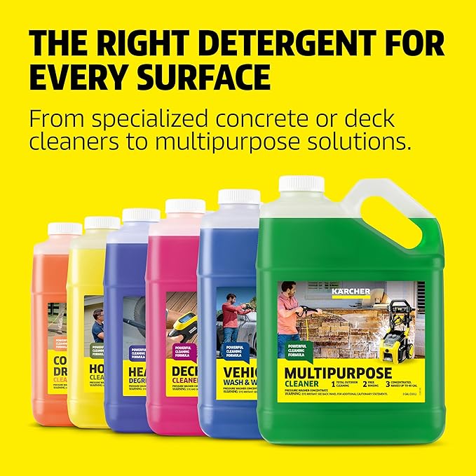 Kärcher Concrete & Driveway Cleaner, Cleans Concrete, Brick, Mansory, and Stone Areas, Highly Concentrated, Makes up to 40 gal of Cleaner, Readily Biodegradable, For Pressure Washers