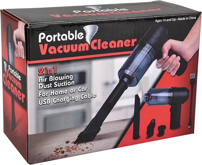 Mini Handheld Vacuum Cleaner – 12" Compact Cordless Design for Tight Spaces, Car Interiors, Desk Crumbs & Building Bricks Toy Cleanup – Boxed, USB-C Rechargeable, Lightweight & Portable