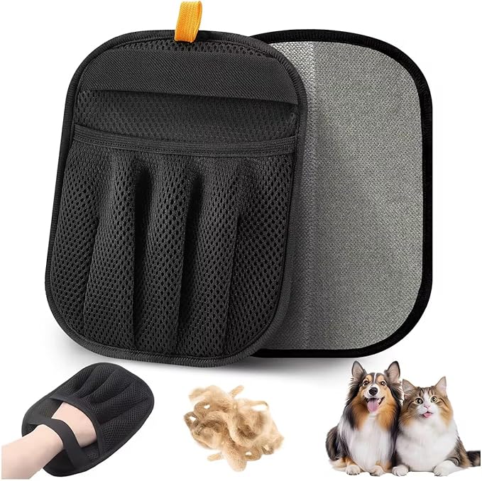 Pet Hair Removal Glove – Reusable Electrostatic Dog & Cat Hair Remover for Couch, Furniture, Carpet, Car Seats, Laundry & Clothing | Pet Grooming Mitt
