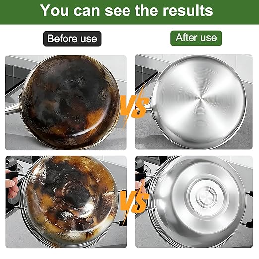 6 Pack Stainless Steel Scourers by for Dishes, Pots, Pans, and Ovens. Easy scouring for Tough Kitchen Cleaning