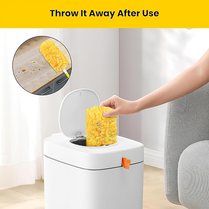 Heavy Duty Duster Refills for swiffer Duster, Disposable Dusters Kit for Cleaning Dusting Furniture Blind Ceiling Fan, Electrostatic Lock-Dust Technology 360 Feather Duster,60 Duster and 1 Handle