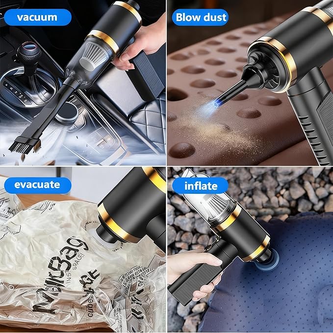 Car Vacuum Portable Cordless,Car Vacuum Cleaner high Power, Home Handheld Vacuum 30Mins Battery,Portable Vacuum Cordless 5000mAh, Small Handheld Vacuum for Car, Home, Pet Cleaning,Office.(Blue)