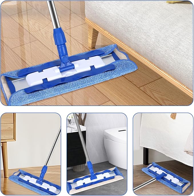 Microfiber Cleaning Cloth Compatible with MR SIGA Professional Microfiber Mop - Professional Reusable Flat Mop Refills - Mop Pads Replacement for Hardwood Cleaning (2 Pack)