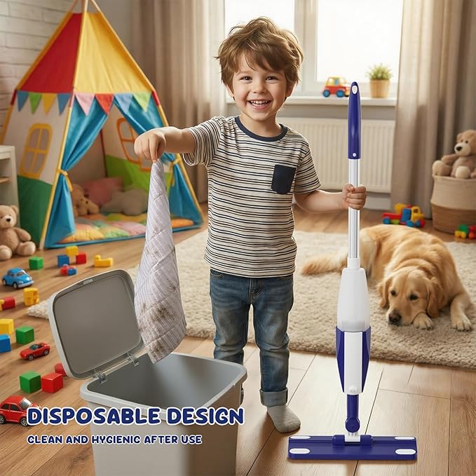Dry Sweeping Cloths & Behavior Reward Chart, Includes 20 Disposable Mop Pads 60 Stickers 4 Cards, Build Responsibility, for Cleaning Hardwood Floor Dust and Pet Hair