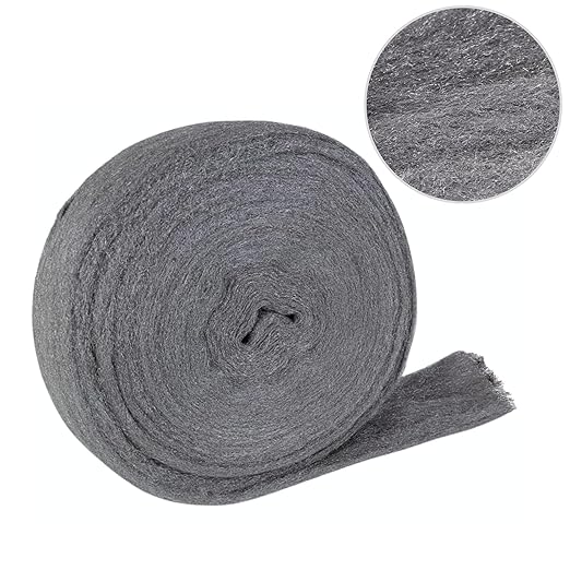 Steel Wool Reel - 3.5 in x 60 ft Fine Grade #0, Multi-Purpose Metal Protector, Rust Remover, Rodent Proofing Fabric Roll 2.5 lbs (1.13kg)