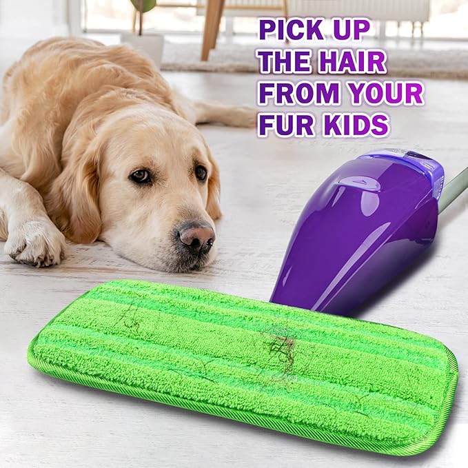 Orighty Reusable Mop Pads Compatible with Swiffer WetJet - Microfiber Pad Refill Machine Washable for Household Cleaning - Cleaning Floor Mop Head Pads Work Wet and Dry - Pack of 8