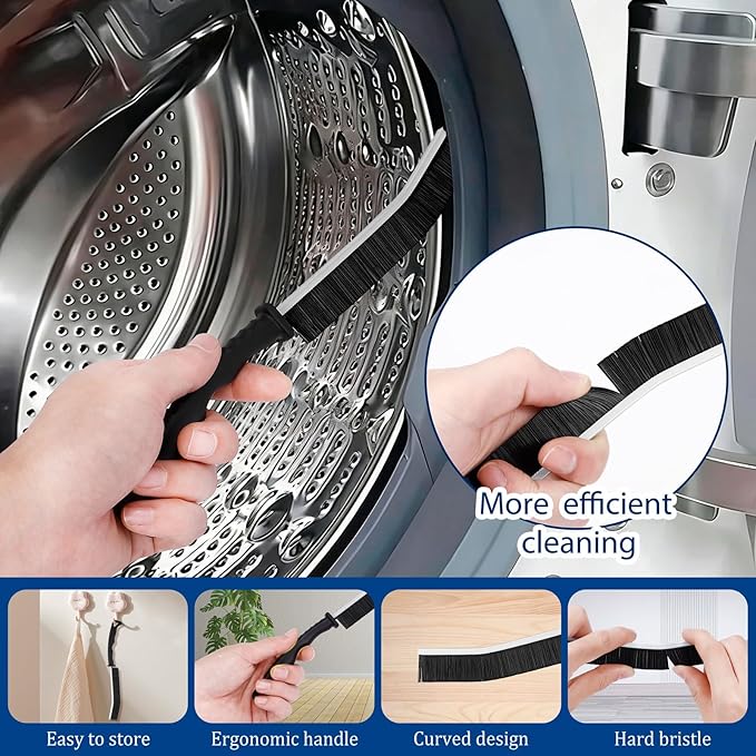 Dryer Vent Cleaner Kit,4 Pieces Dryer Lint Cleaner Vacuum Attachment & Brush Tool–Dryer Vent Cleaning Kit for Front Load,Dryer Lint Trap Cleaner with Hose,Dryer Vent Cleaner for Lint Removal (Blue)