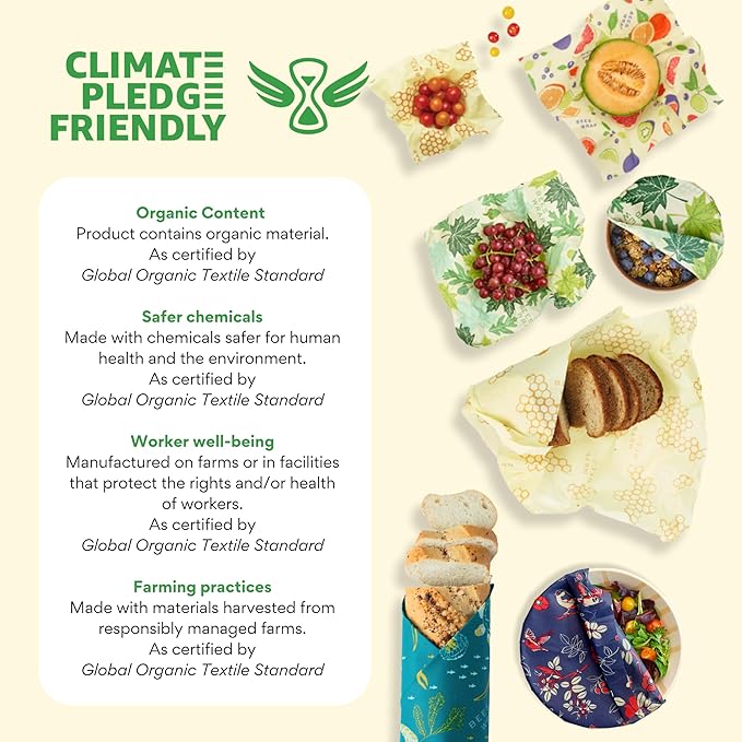 Bee's Wrap Beeswax Wraps for Food - Cut to Size 14x52" Beeswax Wrap Roll - Plastic Free Made in USA Reusable Natural Food Wrap - Meadow Magic