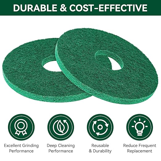 437.056 Cleaning Orbiter Pads for 550Mc Orbiter Hard Floor Machine, 12" Commercial Floor Scrubber Pads Polish Pads -to Daily Heavy-Duty Cleaning and Light Stripping, Non Woven, Greens, 2 PC