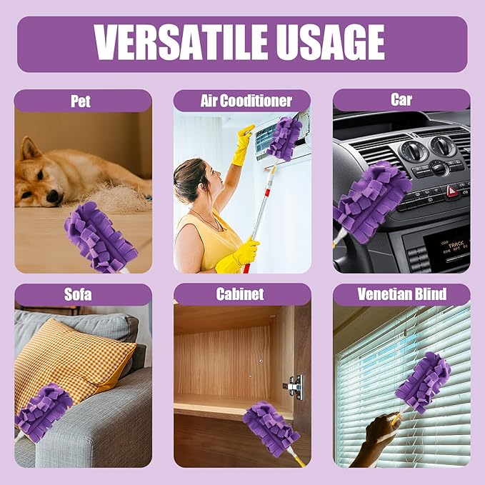 Duster Refill Compatible with Swiffer Hand, 25PCS Reusable Duster Pads for Swiffer, 360° Heavy Duty Fleece Duster Refills Washable for Cleaning Ceiling Fan Window Kitchen