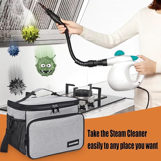 Carry Bag Compatible with Bissell SteamShot Hard Surface Steam Cleaner 39N7V/39N7A, Adjustable Compartments Steam Cleaner Storage Bag Fits for Phueut Pressurized Handheld Steam Cleaner
