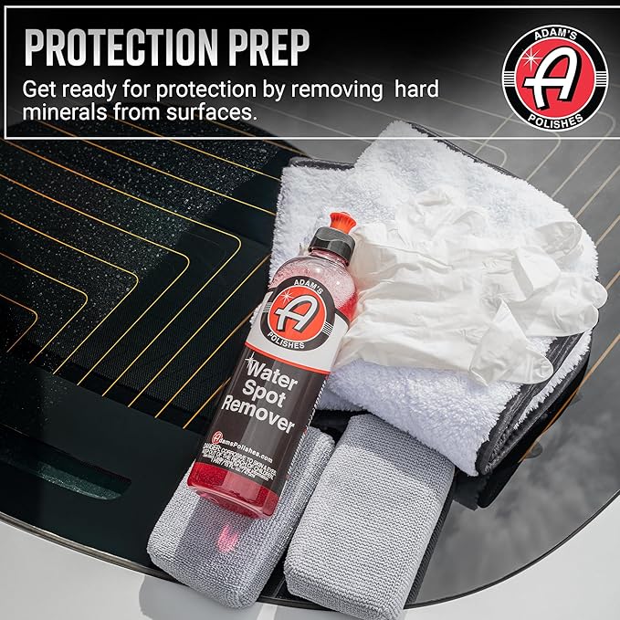 Adam's Water Spot Remover - Hard Water Stain Remover for Glass, Shower Doors, Paint, Windows, Car Detailing, Calcium, Magnesium & Soap Scum Remover