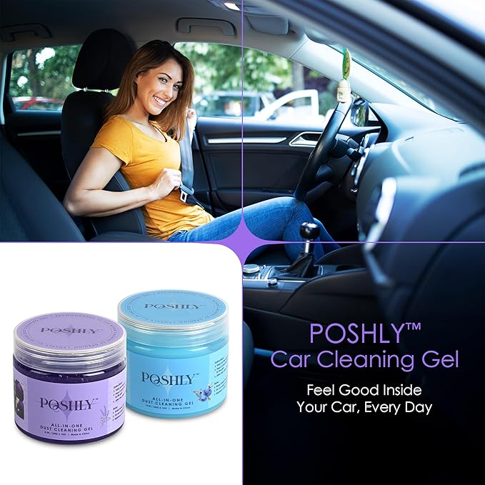 Car Cleaning Gel Putty for Car Interior Detailing | Reusable Dust Cleaning Slime for Air Vents, Dashboard, Cup Holders, Keyboard & AC Vent Cleaner | Non-Sticky No Residue Gel (Lavender Scent)