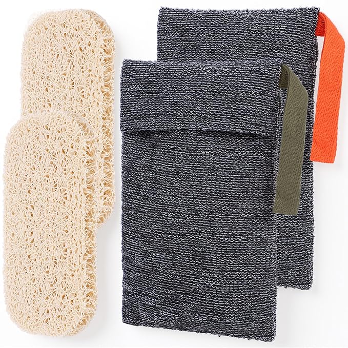 4 Pcs Bars Soap Bags Exfoliating Soap Saver Bags Foaming Bar Mesh Sock Pouches Gentle Roughness Body Scrubbers for Use Baths Showers Senstive Rough Skin