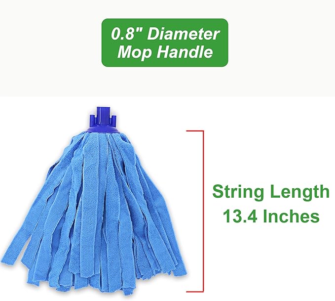 EaseYourDay Microfiber Cloth Mop Head Replacement, String Mop Refills Screw onto All Standard US Threading Pole Mop Handle Rod– 3 Packs