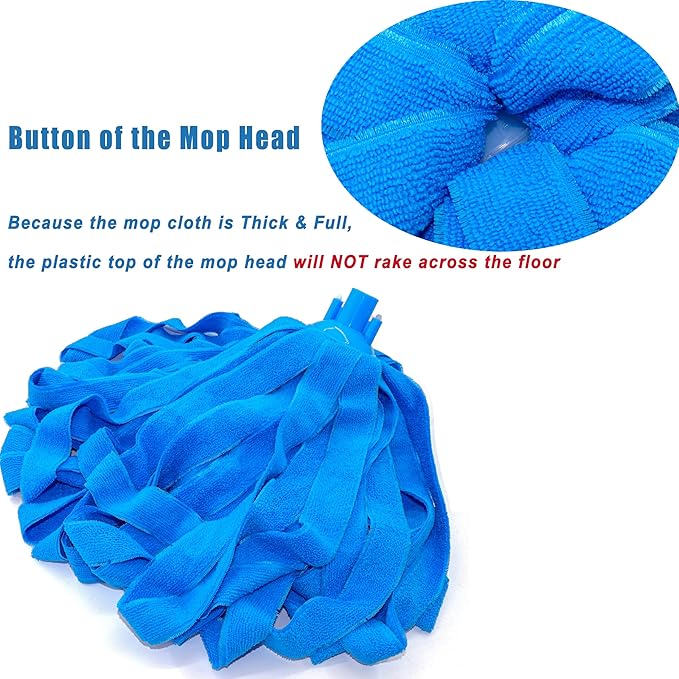 EaseYourDay Microfiber Cloth String Mop Head Refill, Loop End Screw On Mop Head Compatible with All Standard US Threading Pole (Acme 3/4 inch Thread) – (3)