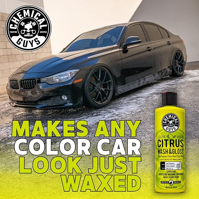 Chemical Guys Ultimate Scratch-Free Detailing Car Wash Bucket Kit with Accessories, Car Detailing Kit With Dirt Trap, Wash Mitt, Lid, and 16 oz Soap, Safe For Trucks, SUVs, Motorcycles, RVs