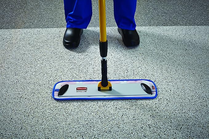 Rubbermaid Commercial Products HYGEN Microfiber Wet Mop Head Pad, 24 inch, Blue, for Janitorial/Professional Cleaners and Heavy-Duty Industrial Floor Cleaning/Mopping/Scrubbing