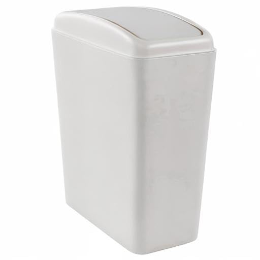 3.5 Gallons/14 Liter Small Trash Can, Plastic Swing Lid Garbage Bin，9.8" x 6.6" x 16.7"