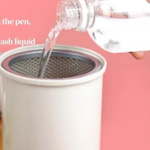 Pssopp Oil Paint Brush Cleaner, Brush Wash Pot Brush Washer Brushes Washing Bucket Filter Type Oil Painting Brush Washer for Oil Painting Watercolor Acrylic Painting