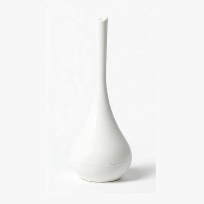 White Toilet Brush and Holder Set,Modern Bathroom Decor Closed Toilet Bowl Brush Household Cleaning Brush for Bathtub