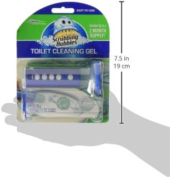 Scrubbing Bubbles Fresh Gel Toilet Bowl Cleaning Stamps, Helps Keep Toilet Clean and Helps Prevent Limescale & Rings, Rainshower Scent, 1 Dispenser with 6 Fresh Gel Stamps (Pack of 6)
