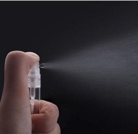 Elfenstall- 50pcs Mini 5ml Fine Mist Glass Refillable Perfume Empty Bottle Atomizer Pump Spray for Travel Party Glass Clean Cloth + Free 5PCS 3ML Dropper