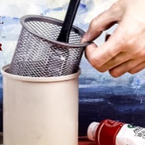 Pssopp Oil Paint Brush Cleaner, Brush Wash Pot Brush Washer Brushes Washing Bucket Filter Type Oil Painting Brush Washer for Oil Painting Watercolor Acrylic Painting