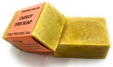 Allnations Soap Co - All Natural Handmade Solid Dish Soap Bar - Free of Dyes and Fragrance - 5oz - Unscented - Vegan (Carrot)