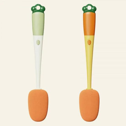 Bottle Cleaning Brush Long Handle Bottle Brush 3 in 1 Detachable Multifunctional Sponge Bottle Brush with Nipple Cleaning Brush and Bottle Gap Cleaner Brush (Gifted Colour)
