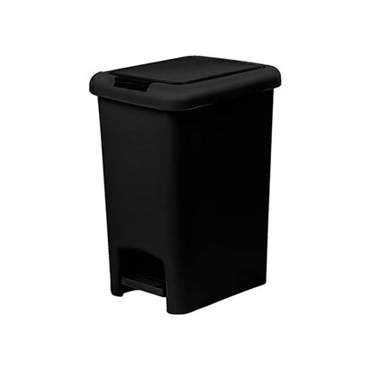 Superio 2-Pack 10L Slim Step & Push Trash Can - 2.7 Gallon Dual Opening, Compact Design (10.63"x7.68"x13.53") - Black