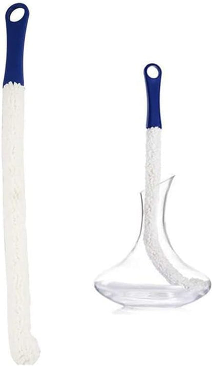 Wine Cleaning Brush Flexible Long Bottle Brush Cleaner for Wine Decanters, Goblets, Champagne, Cups, Glasses, Multi-Function Household Cleaning Tools (Dark Blue)