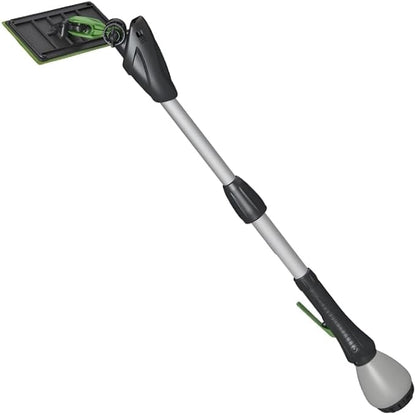 Cleano 10' Telescopic Indoor Window and Surface Cleaning System - Cleaning Reach of Over 15 feet | Micro Spray Delivers Water and Solution | Refillable Solution Globe | Includes 3 Cleaning Pads