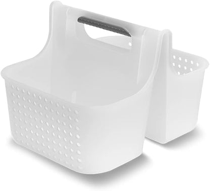 madesmart Premium Portable Shower Caddy, Hold Soap, Shampoo, Hair Supplies and Beauty Products, Cleaning Supplies Organizer for Home, Dorm, Plastic Shower Tote, Soft Handle, Grey