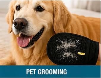 02") Pet Hair Remover Kit 4-in-1 for Dogs & Cats, Lint Roller, Grooming Glove, Pet Rake Brush & Laundry Hair Remover Balls, Reusable Cleaning Set for Furniture, Carpet &