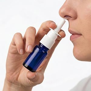 6PCS 10ML Glass Nasal Spray Bottles, Blue Empty Travel Sized Nose Sprayer Bottle,Refillable With Fine Mist Narsal Squeeze bottle,Nose Sprayer Nasal Cleanser with Funnel (10ml blue 6pcs)