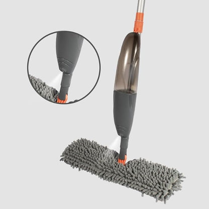 3-in-1 Spray Mop Set with Double-Sided Chenille, Microfiber, and Squeegee Pads - Lightweight Aluminum Handle, 520ML Water Tank, All-Floor & Window Cleaning (Stella - LV-S03)