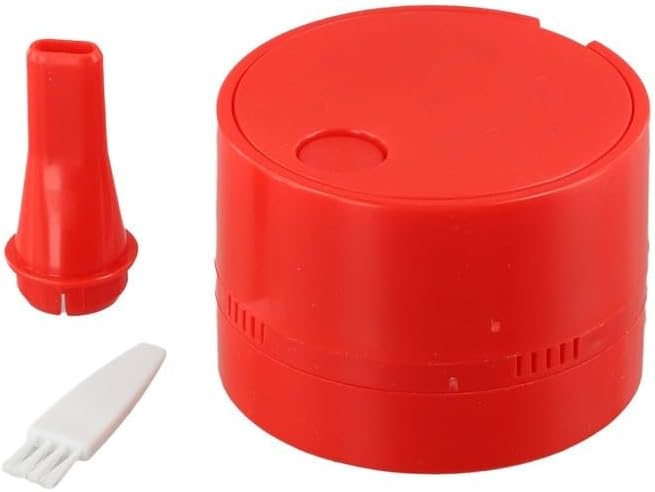 for Mini Desktop Vacuum Cleaner with High Suction Power, Portable Handheld for Vac for Crumbs and Debris on Desk, Keyboard, Sofa, Office and Home Use(Red)