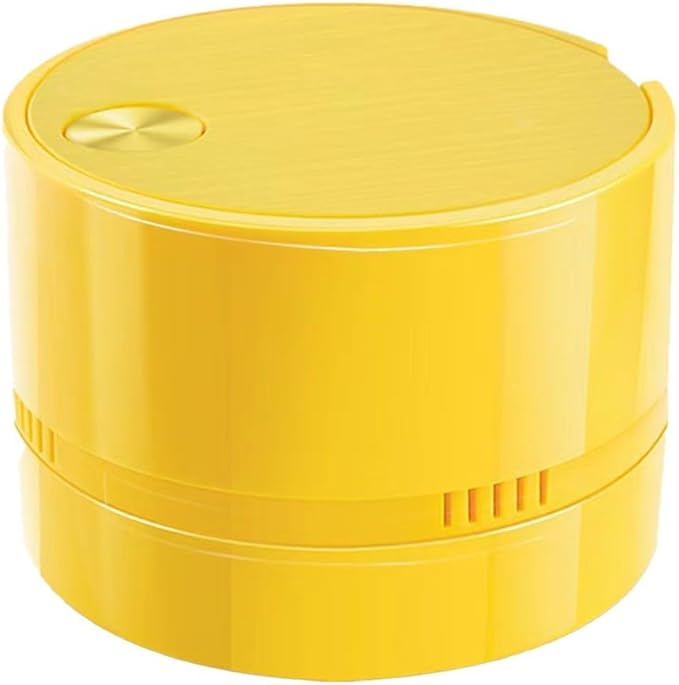 for Mini Desktop Vacuum Cleaner with High Suction Power, Portable Handheld for Vac for Crumbs and Debris on Desk, Keyboard, Sofa, Office and Home Use(Yellow)