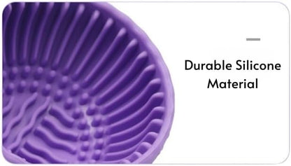 Silicone Scrubber Ball Cleaning Bowl – Multi-Purpose Brush Cleaner for Makeup & Dishes – Cute Round Design – Soft Scrubbing Pad for Beauty Tools, Kitchenware – 8 Colors (Purple)