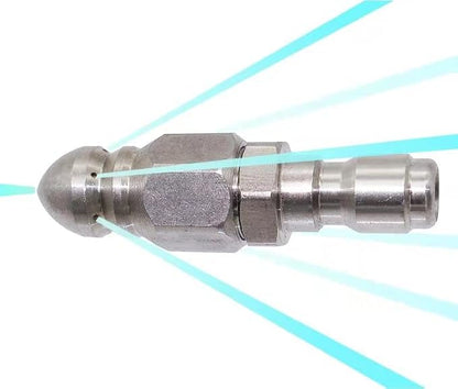 MIZORLIE Pressure Washer Sewer Jetter Nozzle with Stainless Steel, Mini Compact Durable Sewer Jet Nozzle,Pressure Drain Jetter Hose Nozzle,1/4'' Quickly Connector, 5000 PSI (1 set)