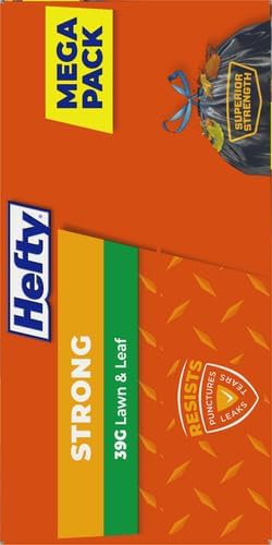 Hefty Strong Lawn & Leaf Trash Bags,39 Gallon,38 Count (Pack of 3)