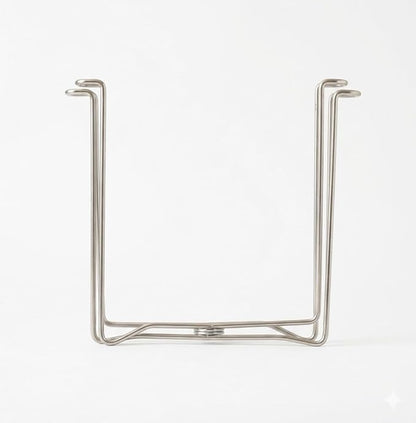 Stainless Steel Countertop Trash Bag Holder & Cup Drying Stand - Foldable Kitchen Garbage Rack for Food Prep & Waste Disposal (Non-Slip, Rust-Proof)