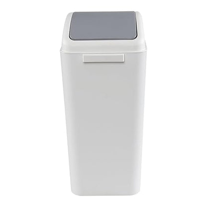4.5 Gallon Swing Top Trash Can, Plastic Garbage Can with Swing Lid (Gray)