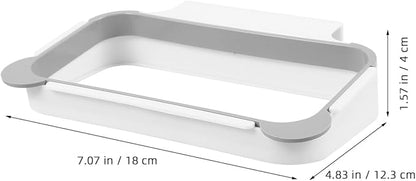 Hanging Trash Bag Holder over the Drawer Kitchen Garbage Bag Rack Plastic Cupboard Door Mounted Holder Gray