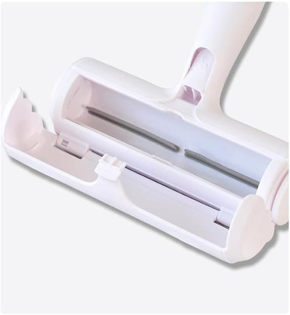 Pet Hair Remover Roller - Reusable Lint Roller for Dog & Cat Hair on Furniture, Couch, Carpet, Clothing - Eco-Friendly Portable Fur Remover Tool - Manual Operation - Plastic - White