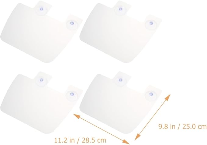 Angoily Kitchen Sink Splash Guards 4-Pack Water Barrier Baffle Boards with Suction Cups Oil Resistant Sink Water Shield Accessories 11.22X9.84In for Splash Prevention and Easy Cleaning