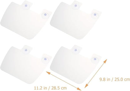 Angoily Kitchen Sink Splash Guards 4-Pack Water Barrier Baffle Boards with Suction Cups Oil Resistant Sink Water Shield Accessories 11.22X9.84In for Splash Prevention and Easy Cleaning