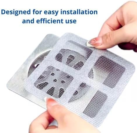 20 Pack Disposable Shower Drain Hair Catcher – 4" x 4" Mesh Drain Covers & Stickers, Filter Protector for Shower, Bathtub, Kitchen Sink & Laundry – Traps Human & Pet Hair